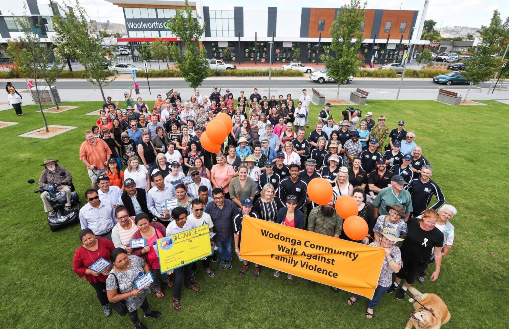 Participants in the Community Walk Against Family Violence